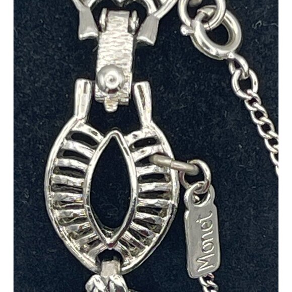 Monet Vintage Link Bracelet 7" Signed Clasp. Hang Tag Silver Tone - Picture 3 of 8